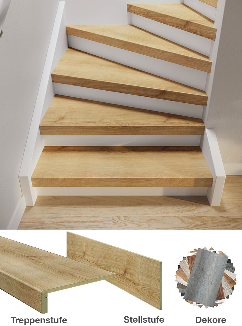 Laminatstufen Treppenstufen Treppe renovieren