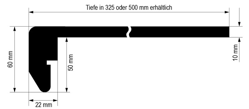 Laminatstufen Treppenstufen Treppe renovieren Modernline technische Zeichnung